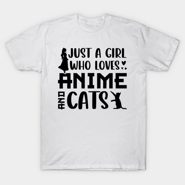 just a girl who loves anime cats t-shirt T-Shirt by rissander